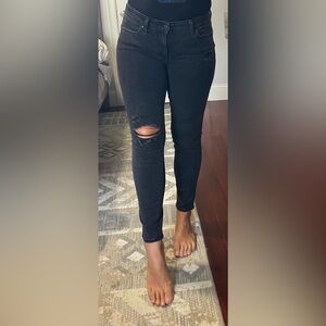 Levi's 711 Skinny Jeans Black Distressed Jeans Size 28